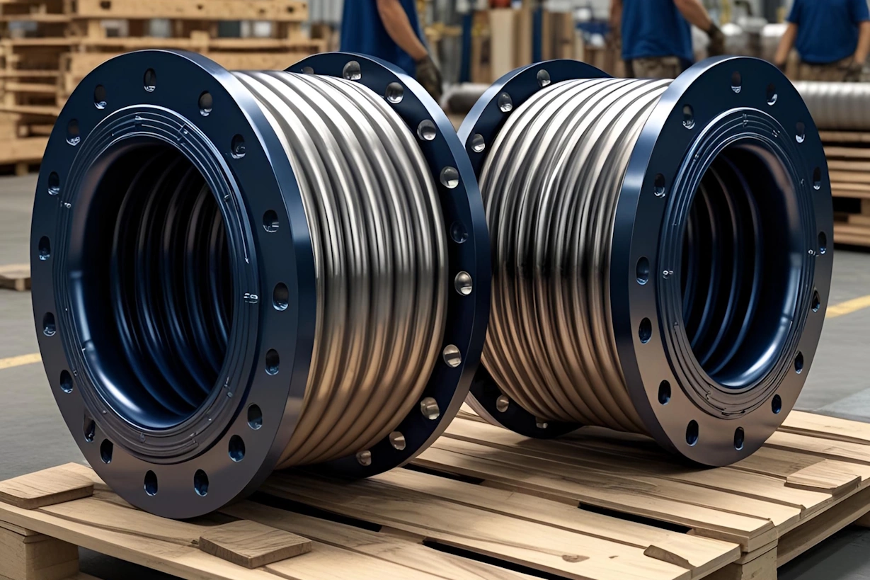 In Line Pressure Balanced metal expansion joint installation